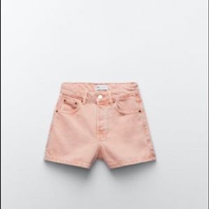 Zara High Rise straight short pale-pink